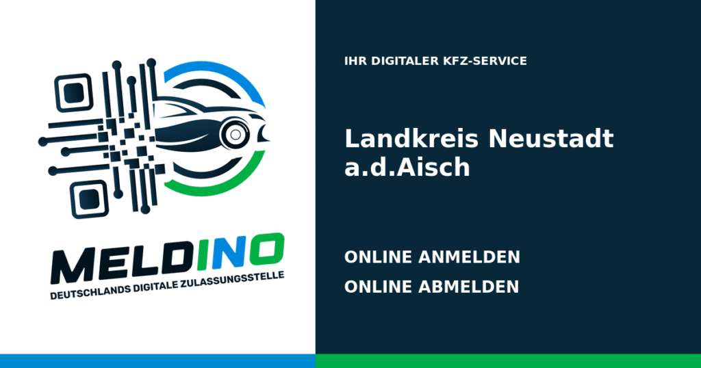 Meldino-Grafik mit Logo und Bezirksname Landkreis Neustadt a.d.Aisch: Kfz anmelden in Landkreis Neustadt a.d.Aisch